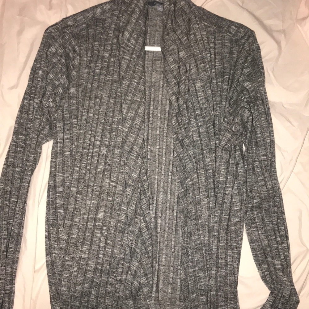 grey cardigan